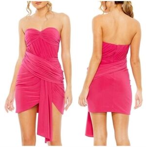Ieena for McDuggal Strapless Mini Dress Women's 0 Fuscia Dress